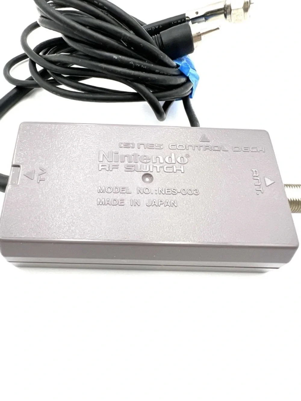 Nintendo Gray RF Modulator Cable with Coax and RCA Connectors